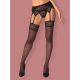 Obsessive Shibu stockings black L/XL - Csipkés, fekete combfix L/XL