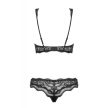 Obsessive Luvae set L/XL- Fekete csipkés kétrészes szexi szett L-XL