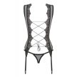 Obsessive - Meshlove corset & thong - Szexi fekete fűző tangával S/M