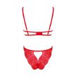 Obsessive - Mellania 2-pcs set red - Piros, szexi melltartó és tanga L/XL