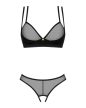 Obsessive - Nesari 2-pcs crotchless set XL/2XL - fekete