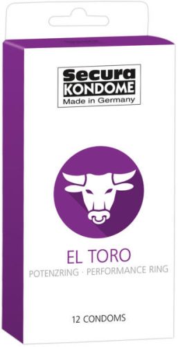 Secura El Toro  Áttetsző, síkosított beépített péniszgyűrűvel ellátott óvszer 24DB