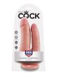 Pipedream - King Cock Double Penetrator 6in Dildo  - Hámba helyezhető, Testszínű, élethű kétágú dildó