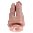 Pipedream - King Cock Double Penetrator 6in Dildo  - Hámba helyezhető, Testszínű, élethű kétágú dildó