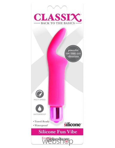 Pipedream - Classix Silicone Fun Vibe Pink - Rózsaszín, mini vibrátor rugalmas füllel