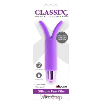   Pipedream - Classix Silicone Fun Vibe Purple - Lila, Mini vibrátor, két rugalmas füllel