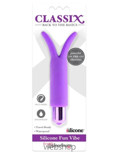 Pipedream - Classix Silicone Fun Vibe Purple - Lila, Mini vibrátor, két rugalmas füllel