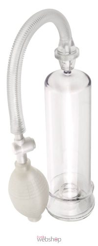 Pipedream Pump Worx Beginner's Power Pump Clear- Átlátszó péniszpumpa, péniszgyűrűvel