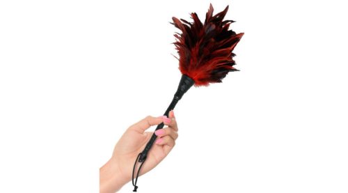 A Fetish Fantasy Series Frisky Feather Dusted Red fekete-piros cirógató izgató segédeszköz.