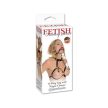 Fetish Fantasy Series O-Ring Gag With Nipple Clamps - Fekete szájpecek, hámmal