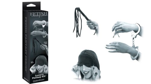 Lover’s Fantasy Kit BDSM szett – bilincs, szemmaszk és korbács kezdőknek és pároknak