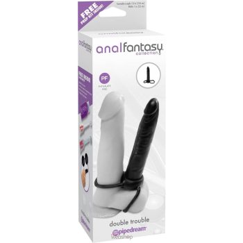   Anal Fantasy Collection Double Trouble Black- Péniszhez vagy dildóhoz rögzíthető fekete dildó