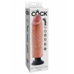 King Cock 10 inch Vibrating Cock Flesh - Testszínű, tapadókorongos élethű vibrátor