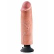 King Cock 10 inch Vibrating Cock Flesh - Testszínű, tapadókorongos élethű vibrátor