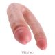 King Cock  U-Shaped Large Double Trouble Flesh- Testszövethez hasonló kétvégű dildó