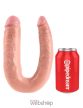 King Cock  U-Shaped Large Double Trouble Flesh- Testszövethez hasonló kétvégű dildó