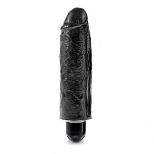 King Cock 6 inch Vibrating Stiffy Black - Fekete élethű vibrátor 