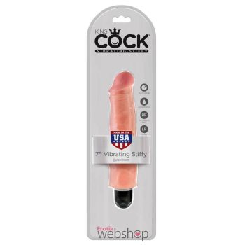   King Cock 7 inch Vibrating Stiffy Flesh- Realisztikus vibrátor 