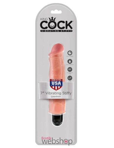 King Cock 7 inch Vibrating Stiffy Flesh- Realisztikus vibrátor 