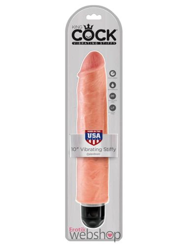 King Cock 10 inch Vibrating Stiffy Flesh- Realisztikus vibrátor 