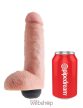 Pipedream King Cock 8 inch Squirting Cock Flesh - Vibrációs, rugalmas dildó spriccelőtartállyal 20 cm