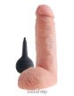 Pipedream King Cock 8 inch Squirting Cock Flesh - Vibrációs, rugalmas dildó spriccelőtartállyal 20 cm