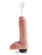 Pipedream King Cock 8 inch Squirting Cock Flesh - Vibrációs, rugalmas dildó spriccelőtartállyal 20 cm