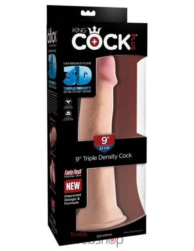 King Cock Triple Density 9" Cock - Flesh- Tapadókorongos dildó 36-30cm