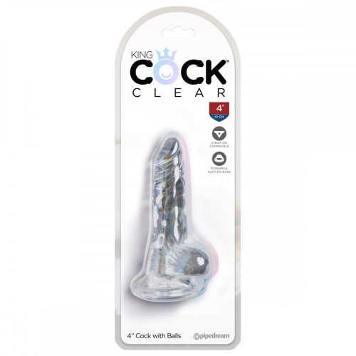 Pipedream - KING COCK CLEAR 4" - Színtelen dildó 10 cm. 