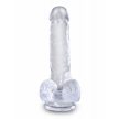King Cock Clear 6" Cock with Balls - Letapasztható, színtelen dildó 
