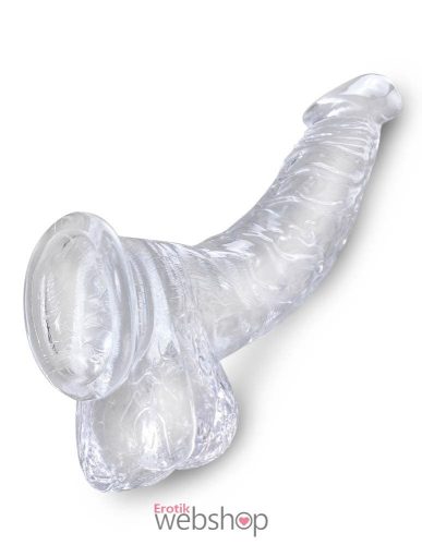 Pipedream King Cock Clear 7.5" Cock with Balls- Letapasztható, herés, áttetsző dildó 16-20cm
