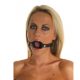 Rimba - Mouthgag With O-Ring - Fekete, állítható, bőr szájpecek