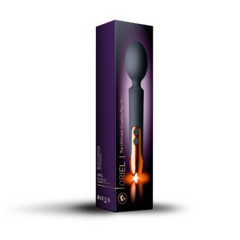   ROcks-Off Oriel Rechargeable Wand - Black and Copper- Elegáns kivitelű, 10 funkciós, bársonyos felületű LED-es masszírozó