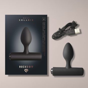   NOVA Solaris Black – 16 rezgéses, vékony vibrációs anál plug – fekete