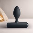 NOVA Solaris Black – 16 rezgéses, vékony vibrációs anál plug – fekete