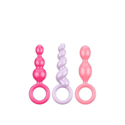 A Satisfyer Booty Call (Set of 3) Coloured - 3 részes análsor szett szexi análsorokat tartalmaz.