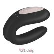 Satisfyer Double Joy (Black)- Akkus, vízálló, applikációs párvibrátor ( fekete)