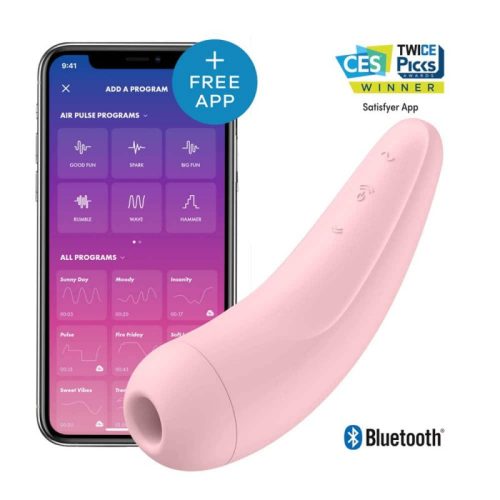 Satisfyer - Curvy 2+ (Pink) - Léghullámos csiklóizgató, vízálló, app-vezérelt 