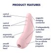 Satisfyer - Curvy 2+ (Pink) - Léghullámos csiklóizgató, vízálló, app-vezérelt 