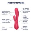 Satisfyer - Mono Flex (Red) app-vezérelt, csiklóizgatós, g-pontos, vízálló vibrátor, 2 motorral