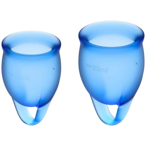 Satisfyer - Feel confident Menstrual Cup (dark blue) - Kék, Mentruációs kehely - 2 db 