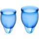 Satisfyer - Feel confident Menstrual Cup (dark blue) - Kék, Mentruációs kehely - 2 db 