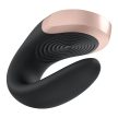 Satisfyer - Double Love (Black) - Applikációs, távirányítós, prémium kategóriás párvibrátor - fekete