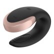 Satisfyer - Double Love (Black) - Applikációs, távirányítós, prémium kategóriás párvibrátor - fekete