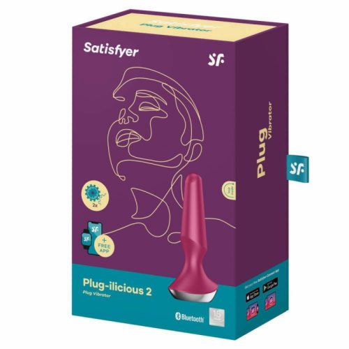 Satisfyer - Plug-ilicious 2 berry - Applikációs, vibrátoros, vízálló análdugó