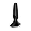 Satisfyer - Plug-ilicious 2 black - Applikációs, vibrátoros, fekete, vízálló análdugó