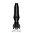 Satisfyer - Plug-ilicious 2 black - Applikációs, vibrátoros, fekete, vízálló análdugó