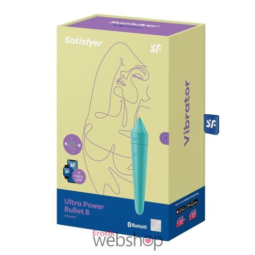 Satisfyer Ultra Power Bullet 8 turquoise- Okos, akkus, vízálló vibrátor ( türkiz )