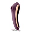Satisfyer Dual Kiss wine red - Borvörös Léghullámos csiklóizgató