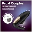 Satisfyer Pro 4 Couples – léghullámos párvibrátor 12 vibrációs programmal (fekete)